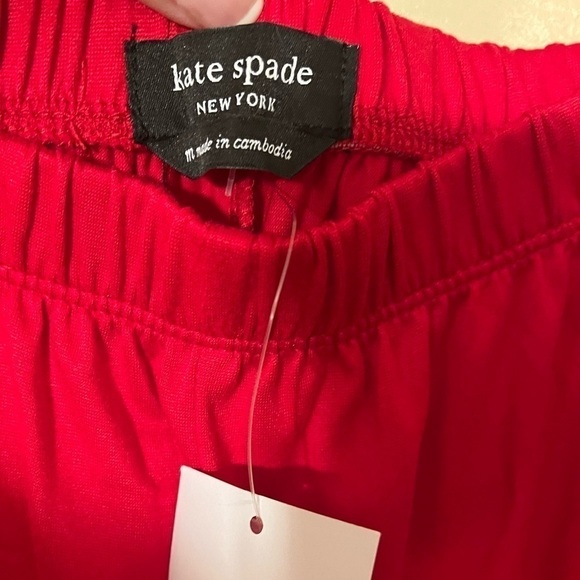 Kate Spade Red ‘all dolled up’ Red Cropped Pajama/Lounge Set Sz M NWT - Picture 6 of 7